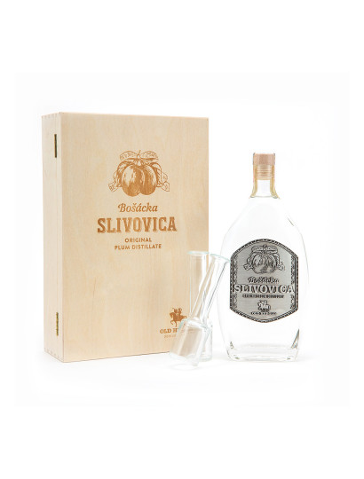 Bošácka Slivovica 52% 0,7l fakazetta + 2 pohár