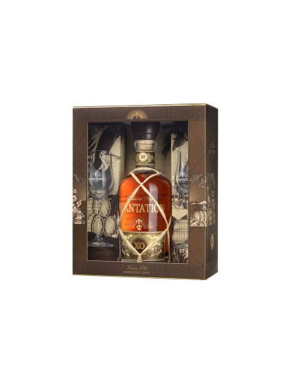 Plantation XO 20th Anniv.Glass Set 40% 0,7l