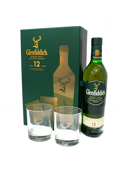 Glenfiddich 12 YO + 2 pohár 40% 0,7l