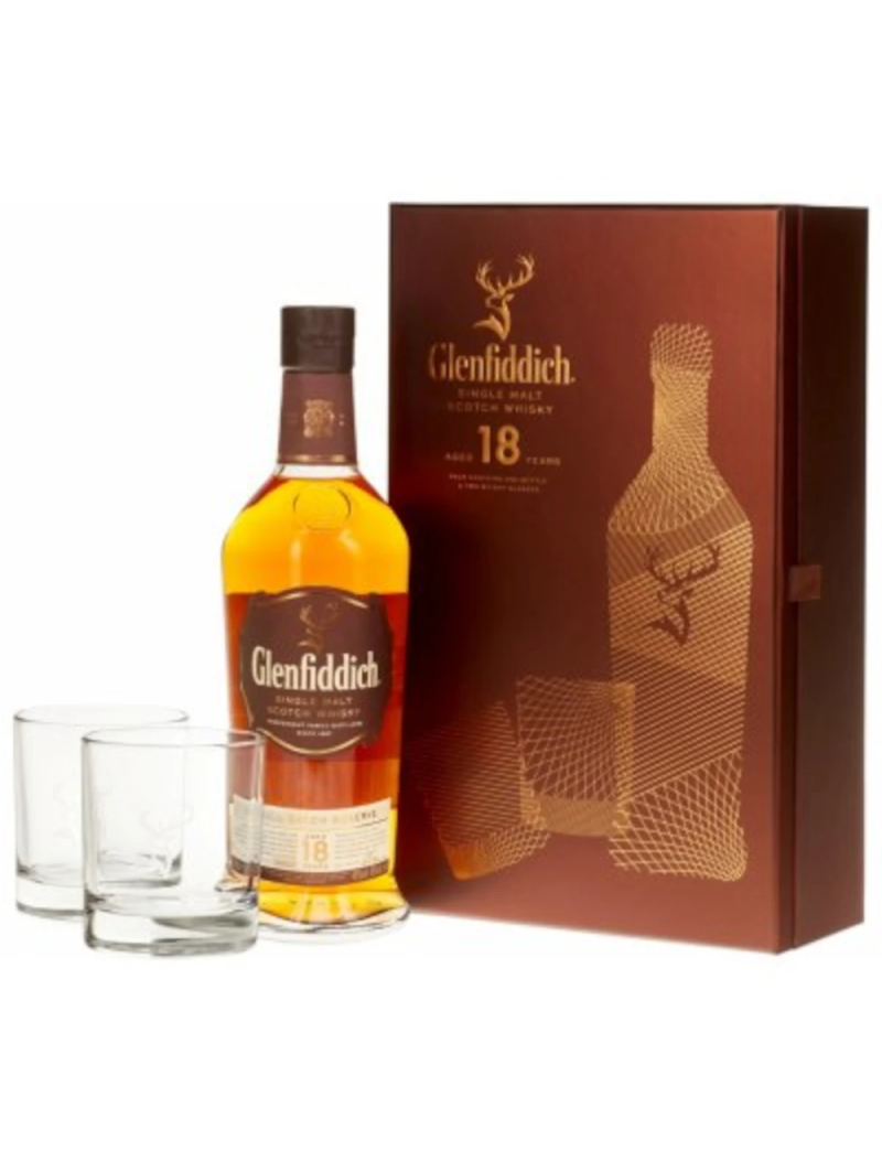Glenfiddich 18 YO + 2poháre, 40% 0,7l