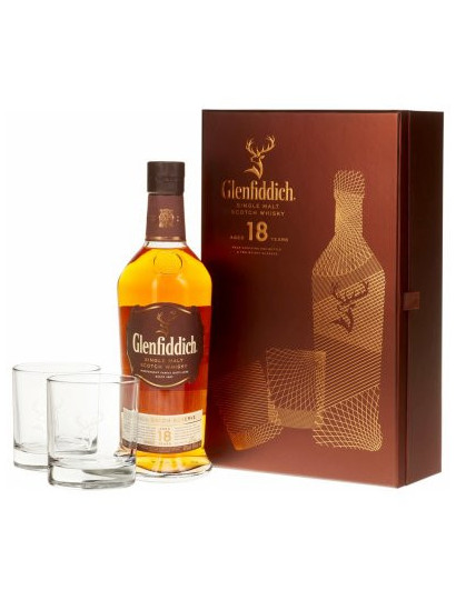 Glenfiddich 18 YO + 2 pohár, 40% 0,7l