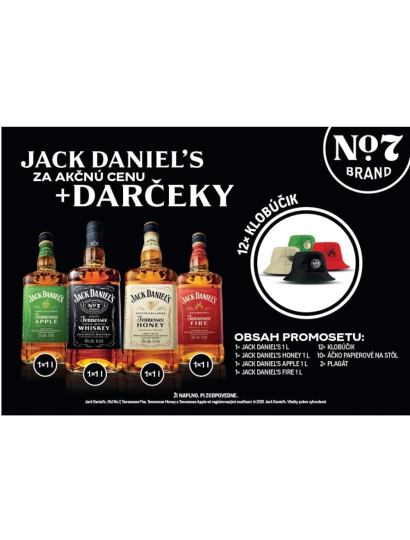 Jack Daniel´s promoset 36,3% 4l Klobúky