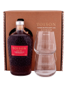 TOISON GIN RUBY RED 0,7 l 38% ajándékdoboz 2 pohárral