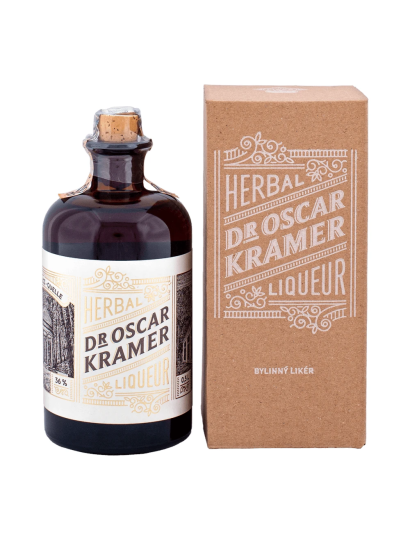 Dr. Kramer bylinný likér 0,5l 36% darčeková krabica