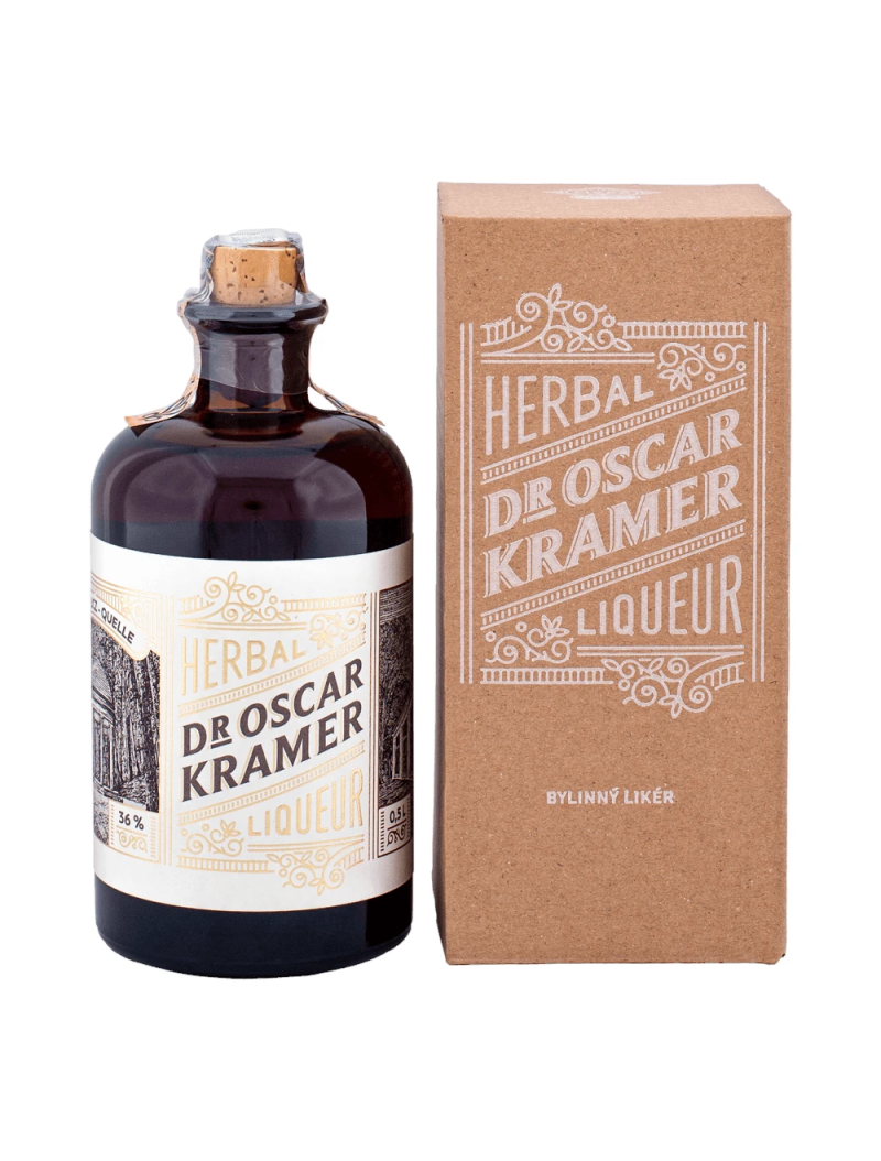 Dr. Kramer bylinný likér 0,5l 36% dar.krabica