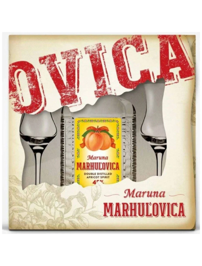 Maruna Sárgabarack 45% 0,7l kazeta OVICA s 2 pohárral