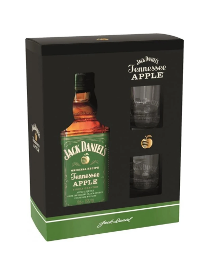 Jack Daniel´s Apple + 2 pohár GBX 35% 0,7l