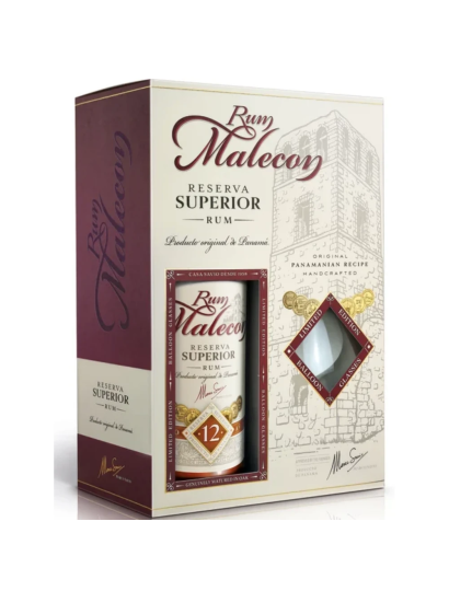 Malecon 12 Y.O. 40% 0,7l GLASS SET
