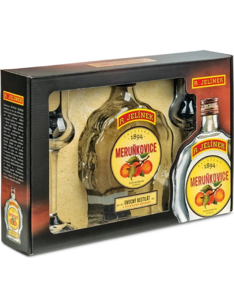 Marhuľovica budík 42% 0,7l +2 poháre