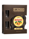 Hruškovica R. Jelínek budík 0,7l 42% + 2 Pohár